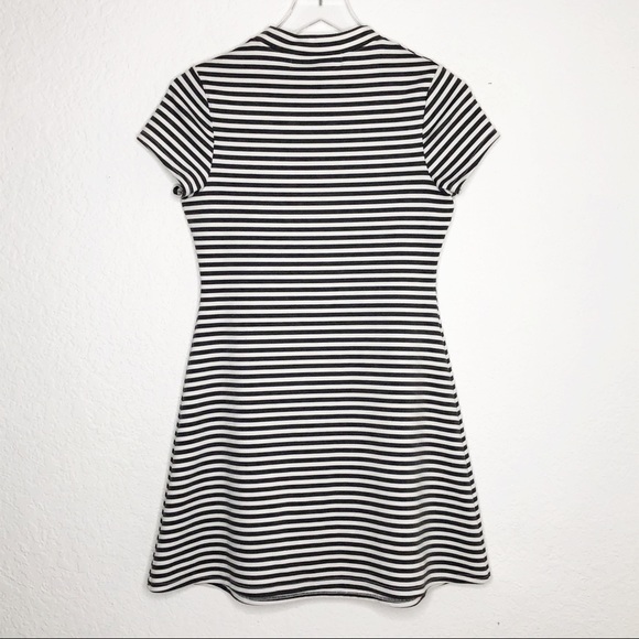 Free People | Beach Gray Striped Mock Neck Dress - Picture 6 of 7